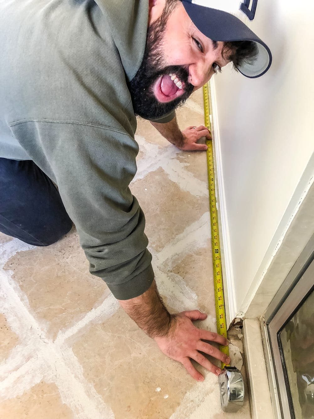 measure to make a sheet vinyl flooring template