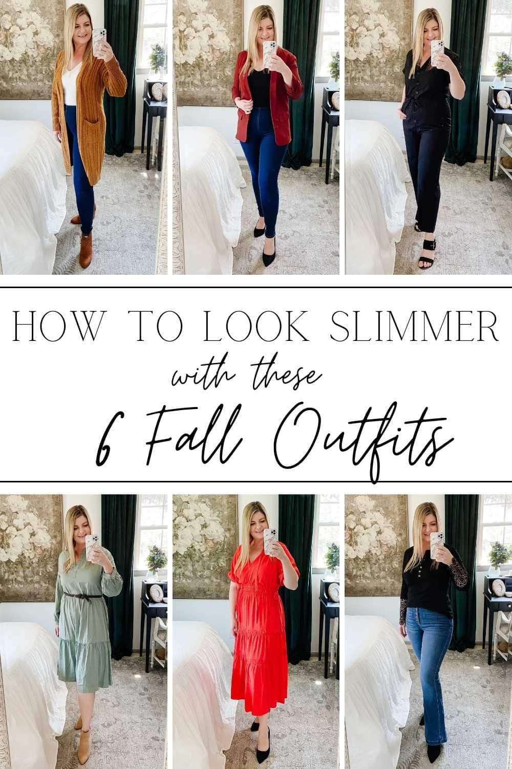 14 fashion styling tricks to help you look slimmer along with 6 budget-friendly fall outfits from Walmart.