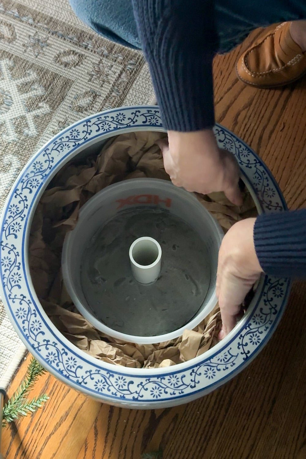 diy christmas tree stand planter pot
