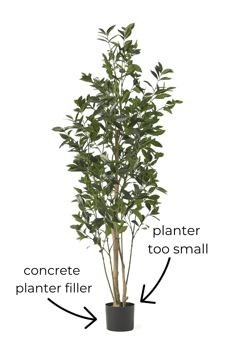 faux tree with cheap base