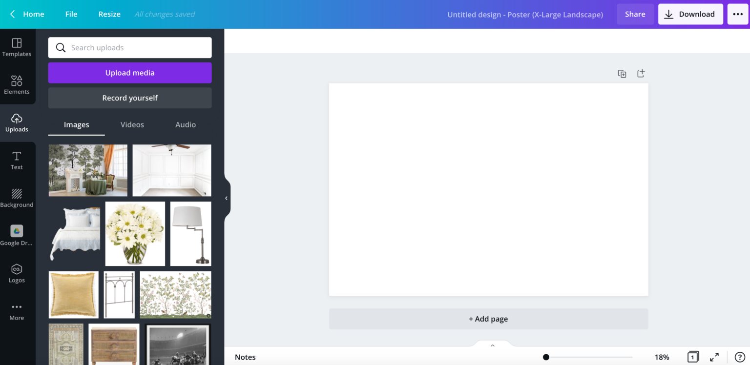 how to make a mood board with the canva app