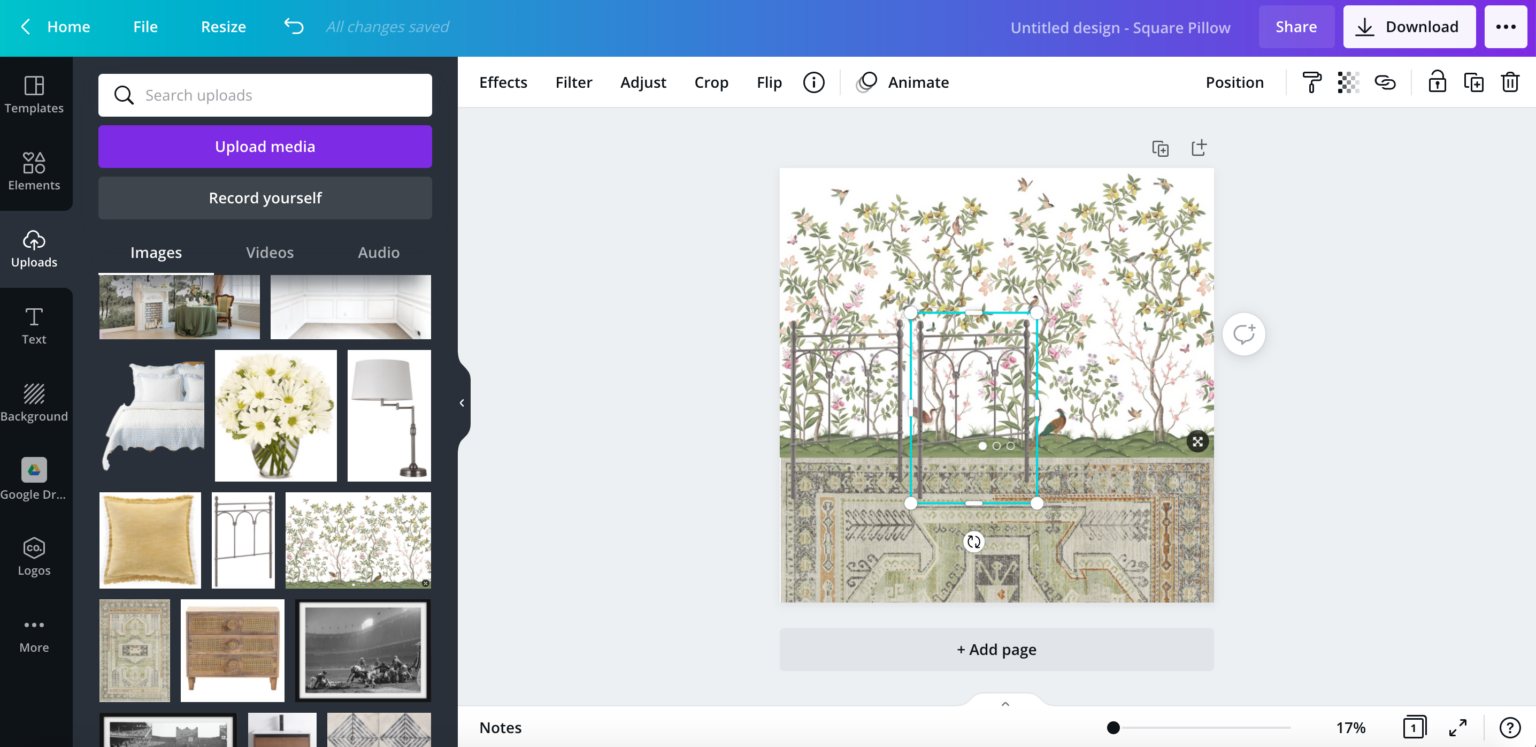 how to duplicate an image using the canva app