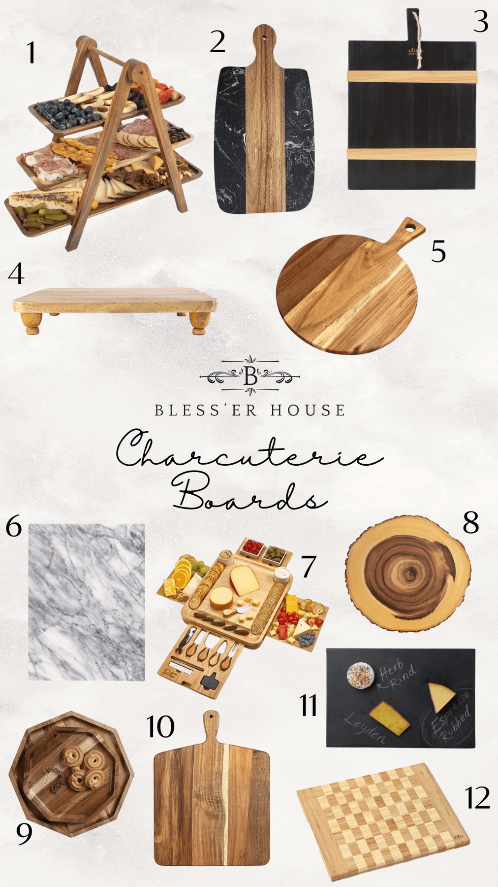 variety of charcuterie boards