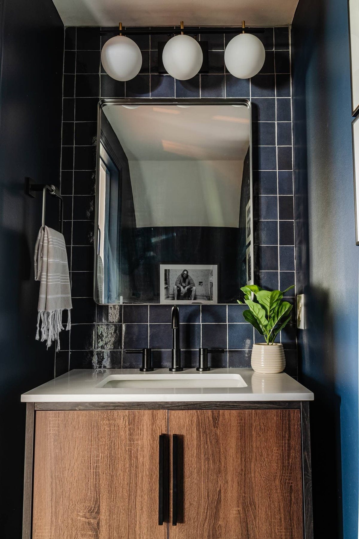 Bachelor Pad Small Modern Powder Room Makeover