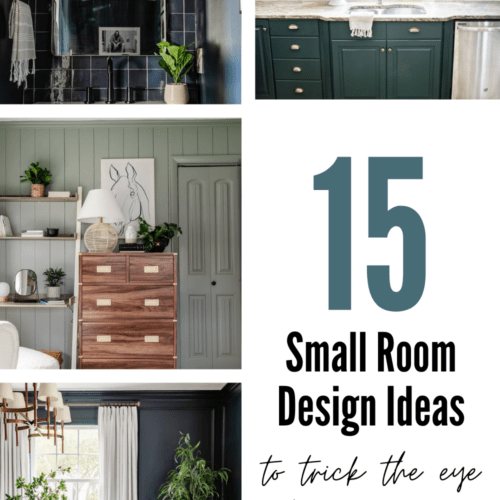 15 small room ideas for decorating, furniture selecting, choosing paint colors, and utilizing function to make a space look bigger.