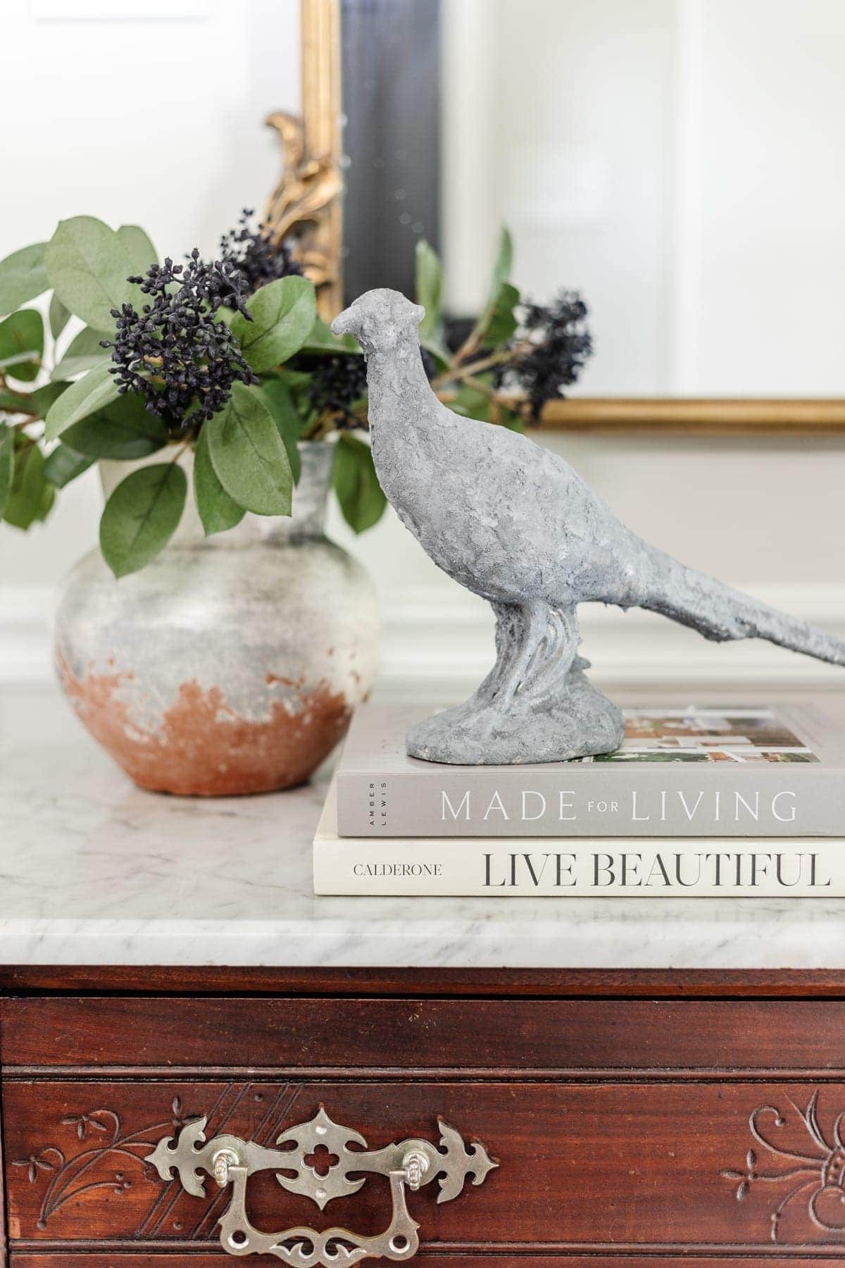 homemade stone sculpture using DIY texture paint with baking soda