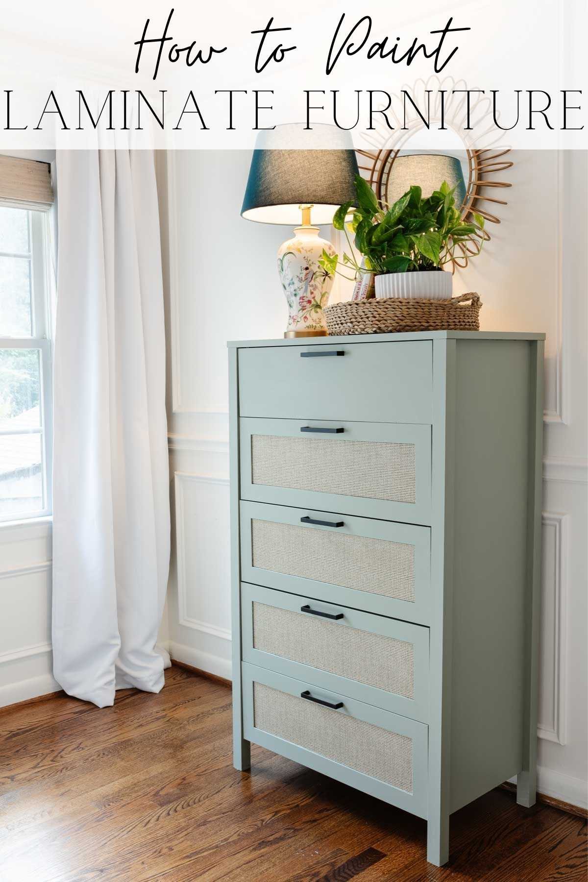 How to Paint Laminate Furniture | A simple step-by-step tutorial for how to paint laminate furniture and the best inexpensive kids' room decor.