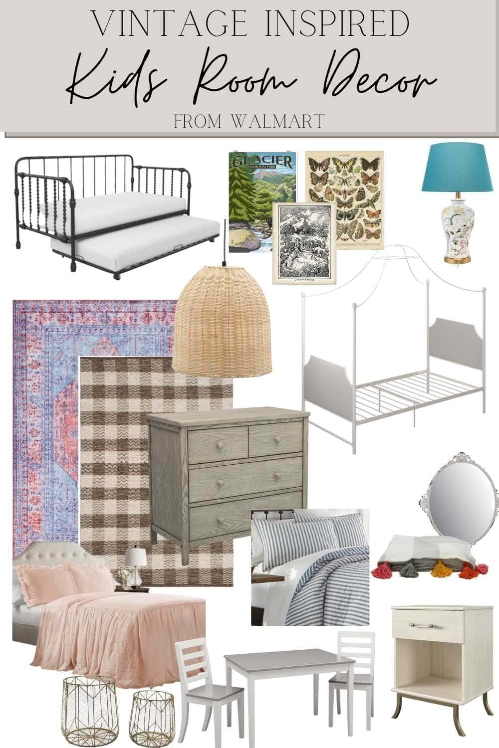 vintage kids room decor from Walmart