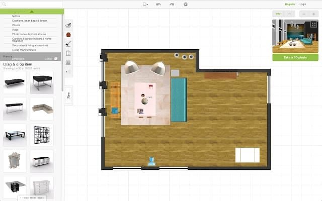 room layout and 3d rendering on roomstyler