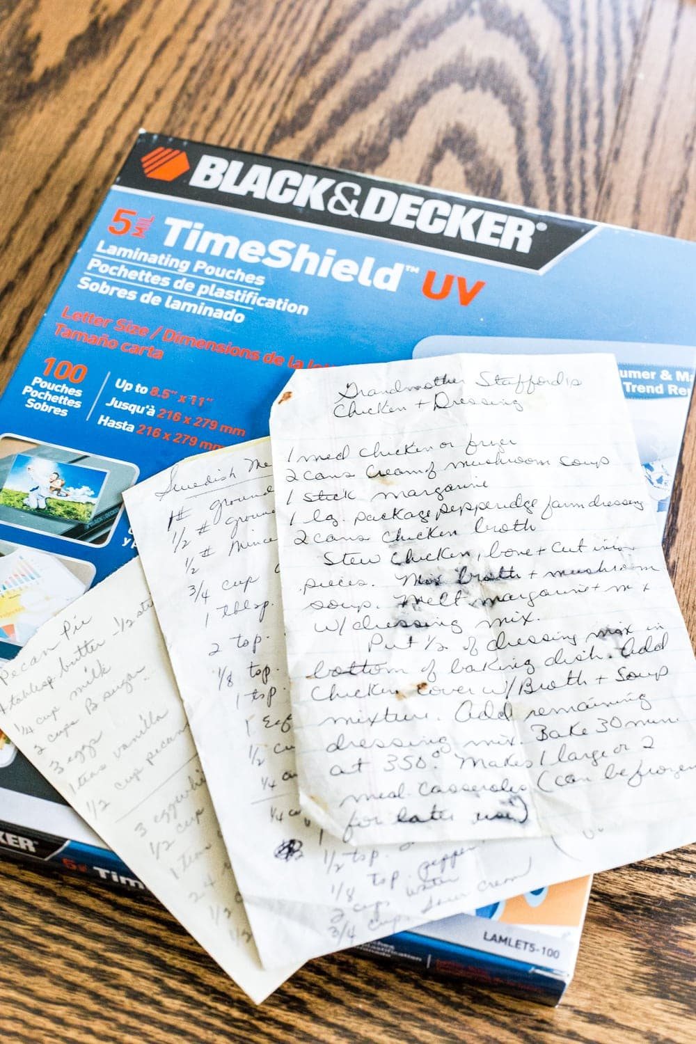 How to preserve handwritten recipes and letters for framing