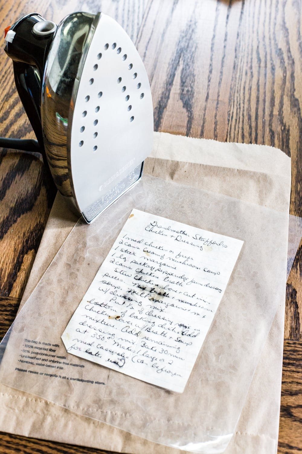 How to preserve handwritten recipes and letters for framing