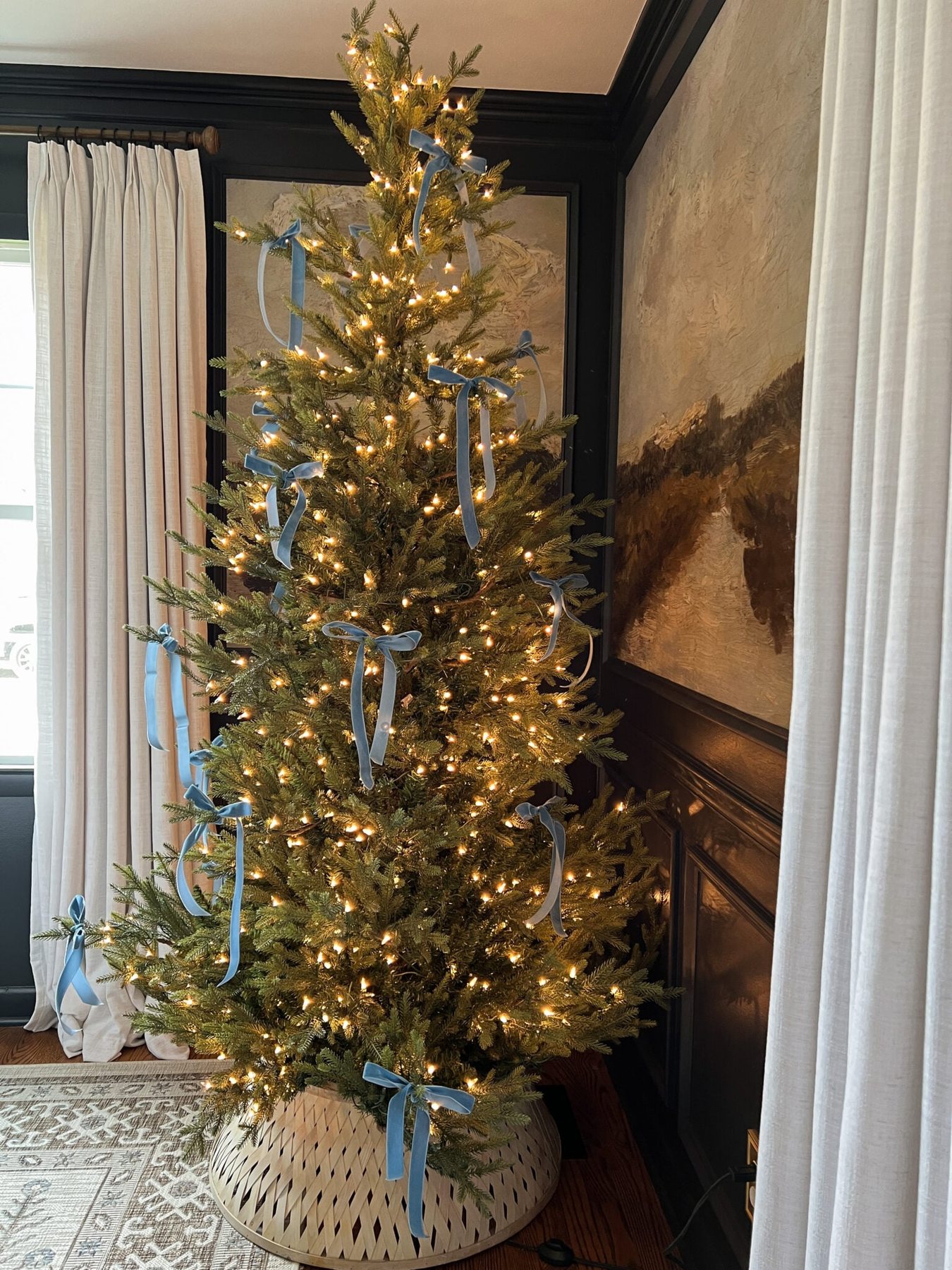 Williamsburg blue Christmas tree bows
