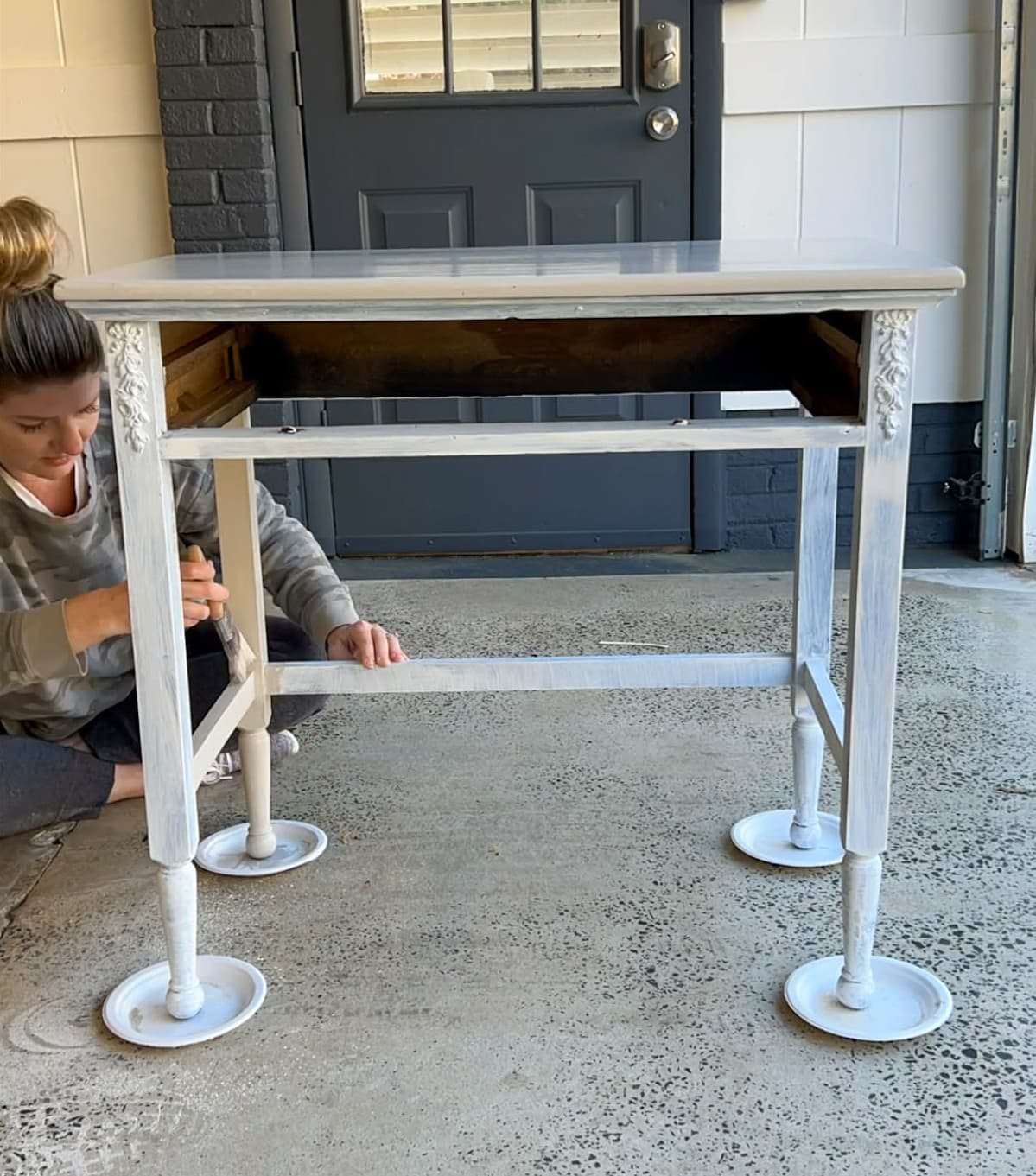 repainting a bedroom desk