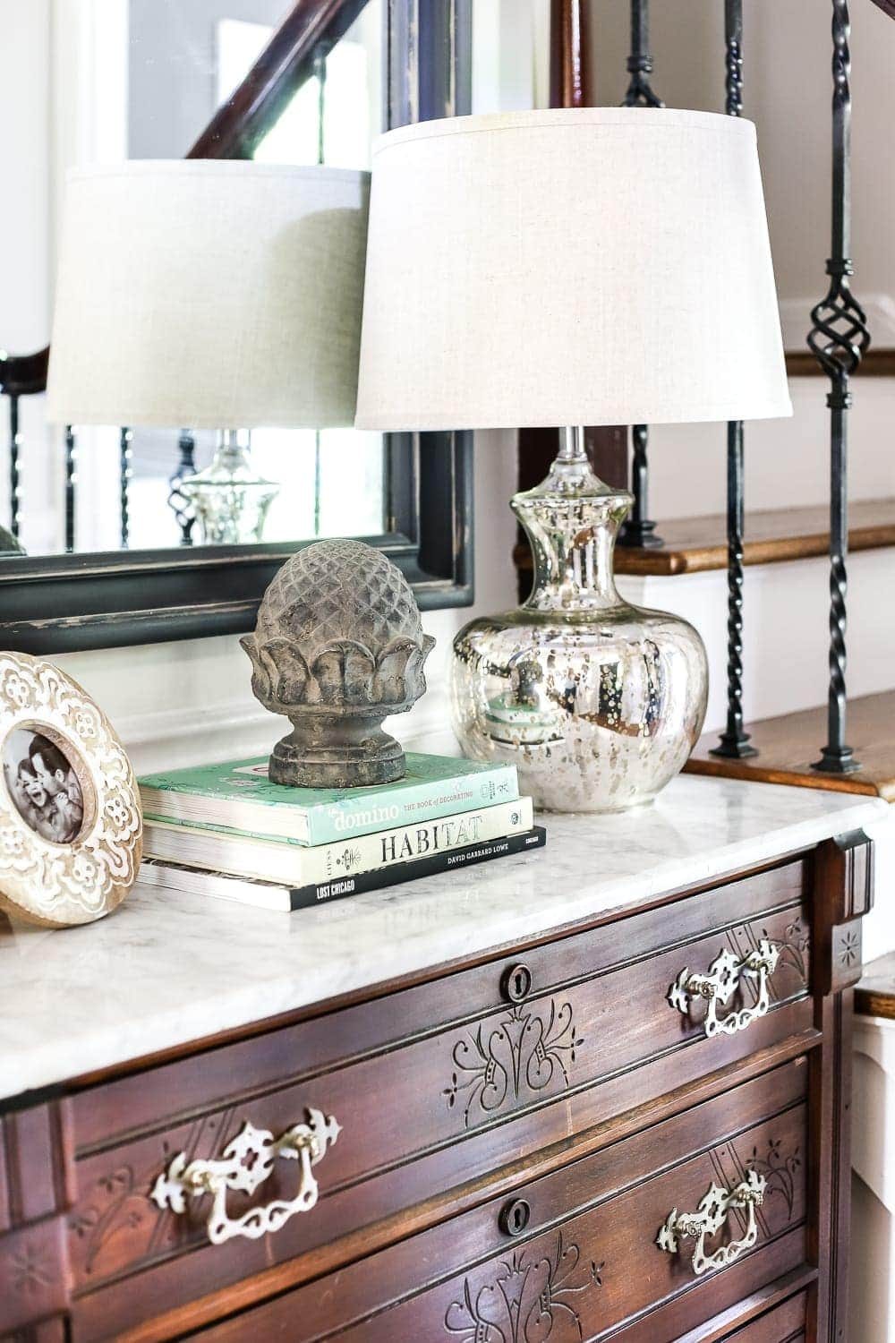 How to Remove Stains from Marble + Foyer Chest Makeover