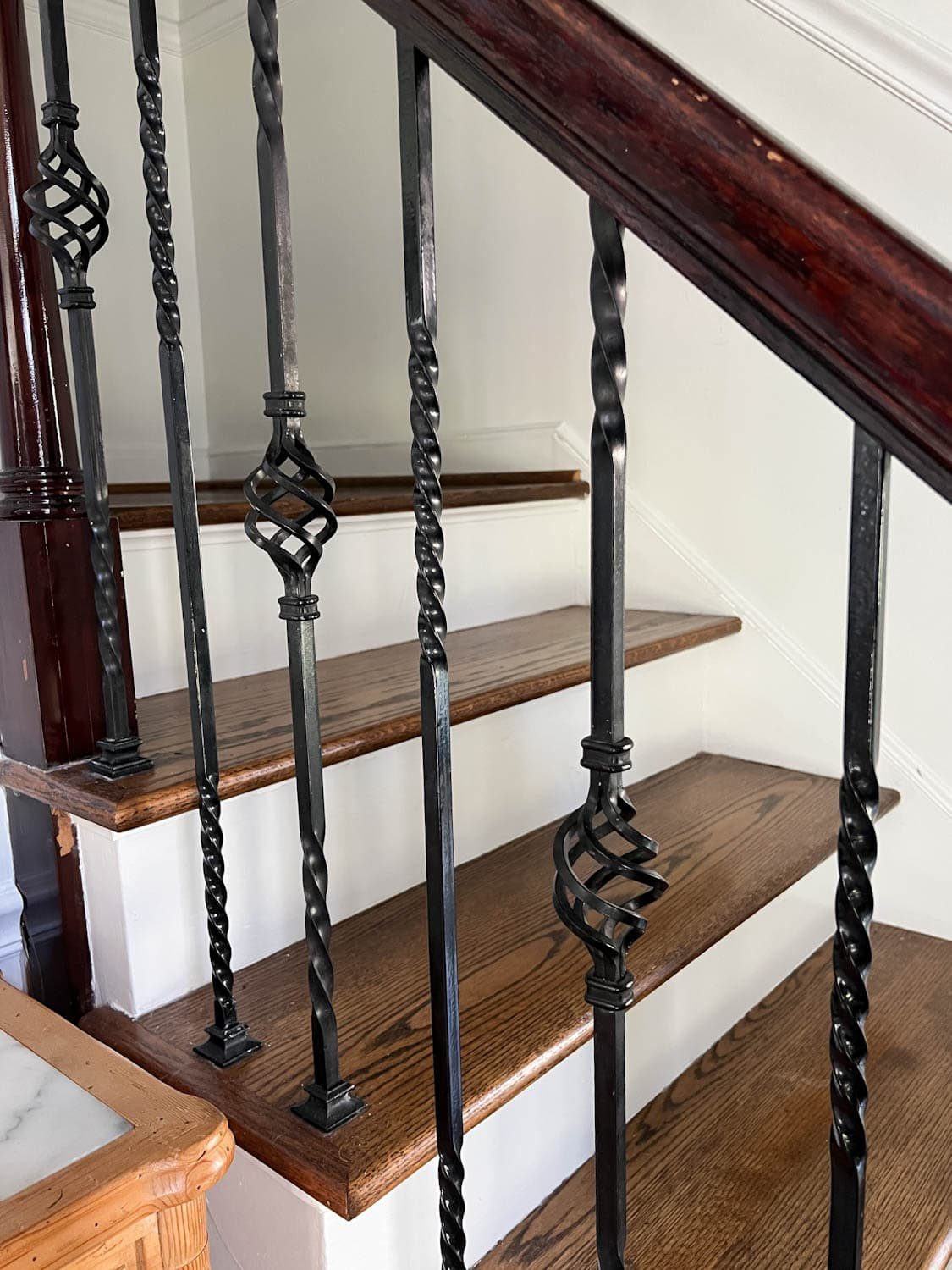 twisted wrought iron stair balusters