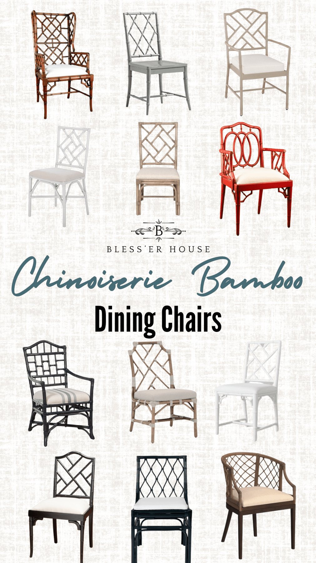 chinoiserie Chippendale style bamboo chairs