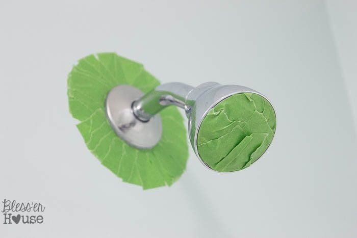 painter's tape to spray paint a shower head