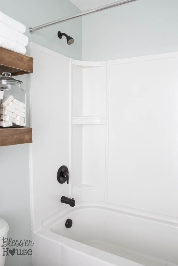 spray painted shower fixtures