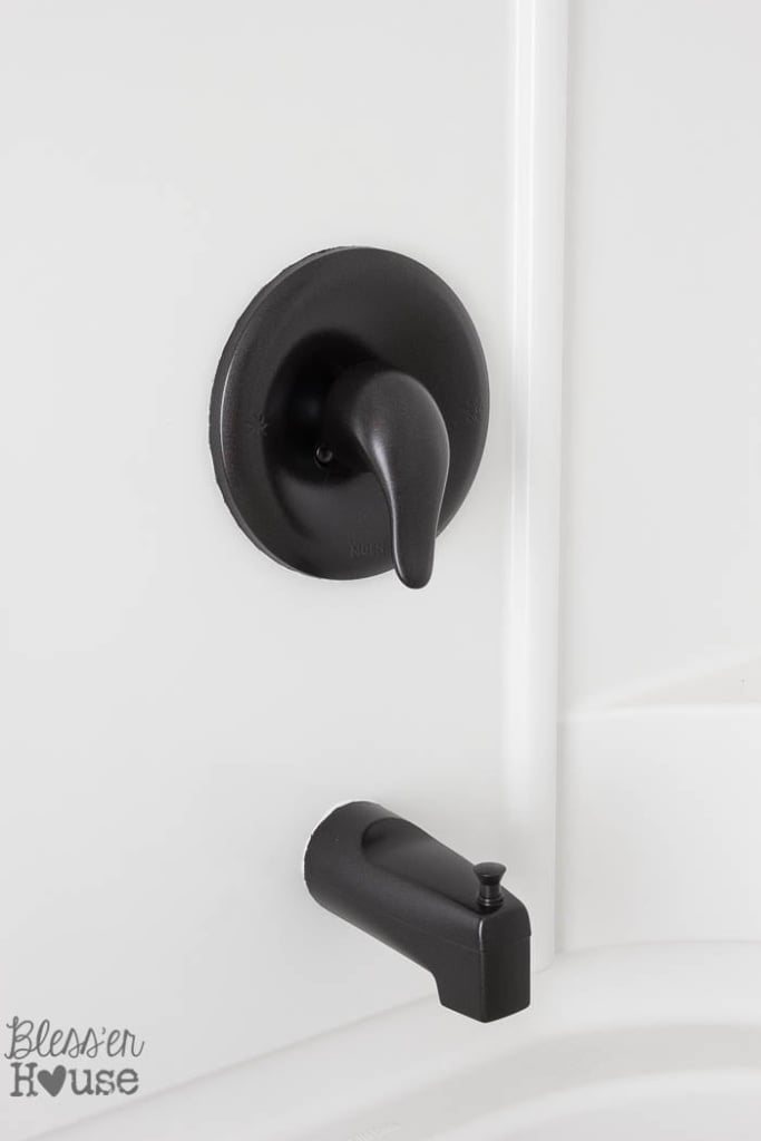 spray painted faucet