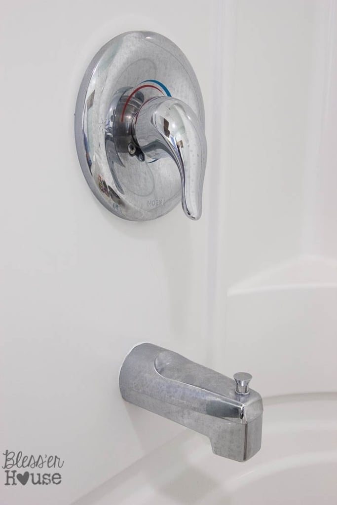 chrome bathroom fixtures before spray painting