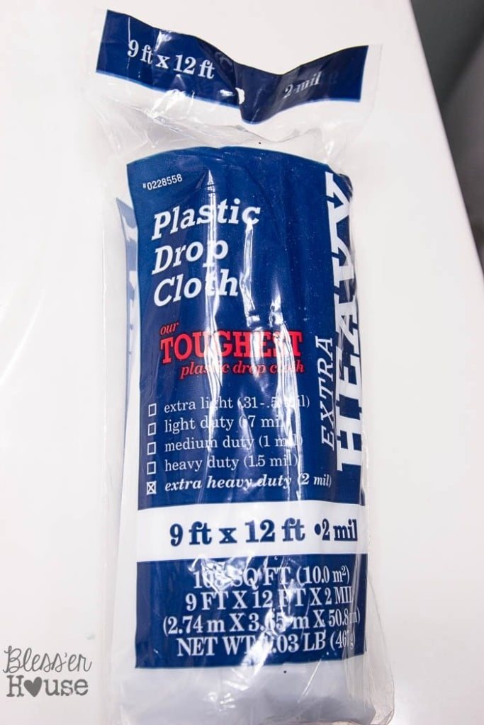 plastic drop cloth for spray painting shower fixtures