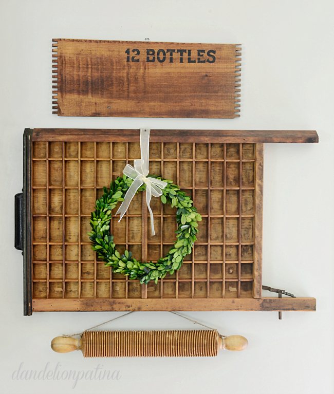 how to style a vintage printers tray