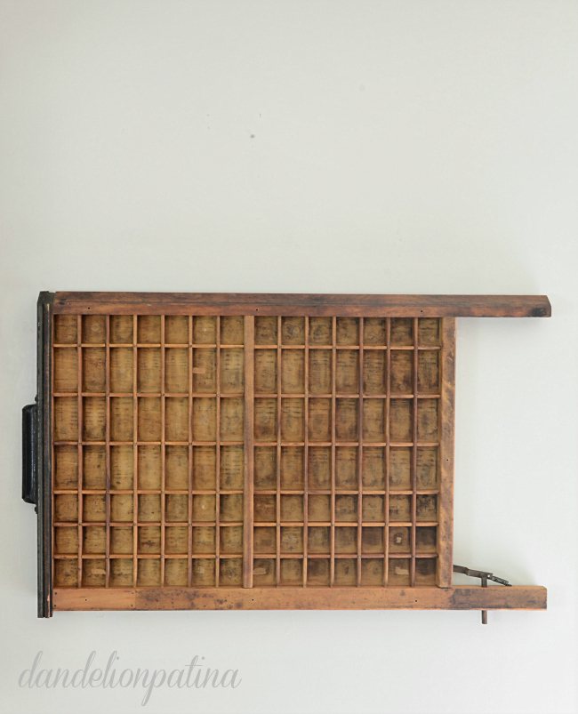 styling a vintage printers tray