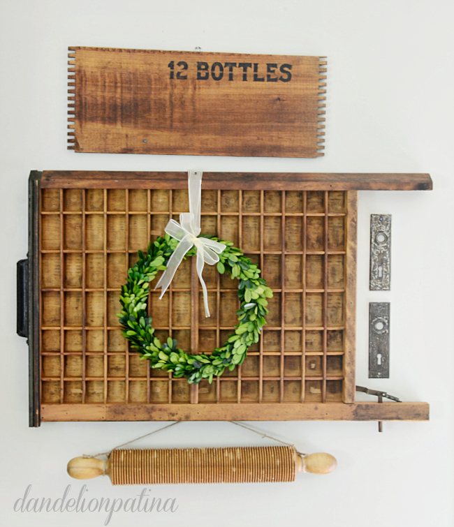 how to style a vintage printers tray