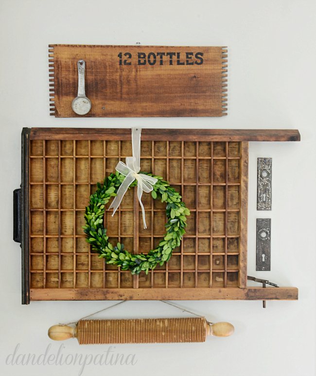how to style a vintage printers tray