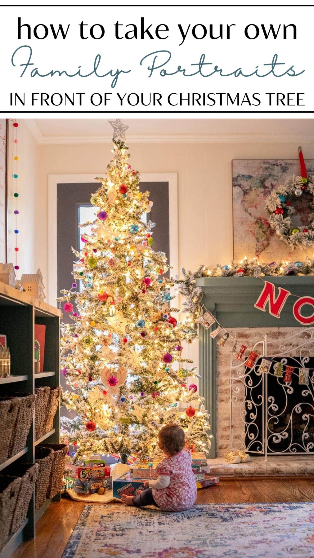 Christmas portraits at home using DIY photoshoot tricks