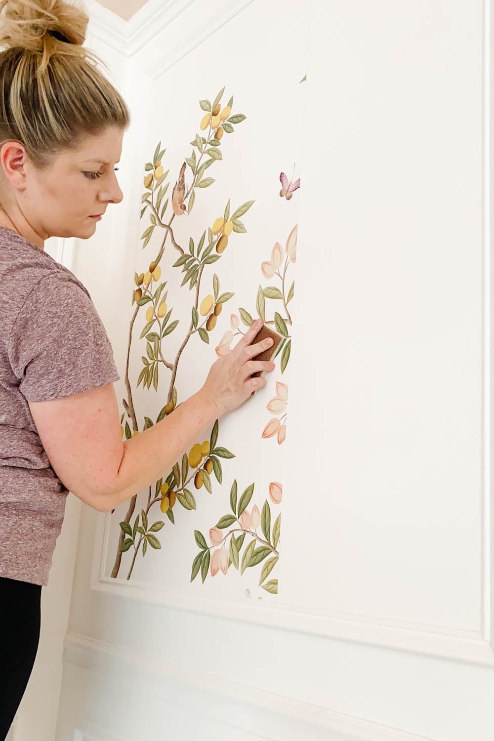 wiping down pasted wallpaper