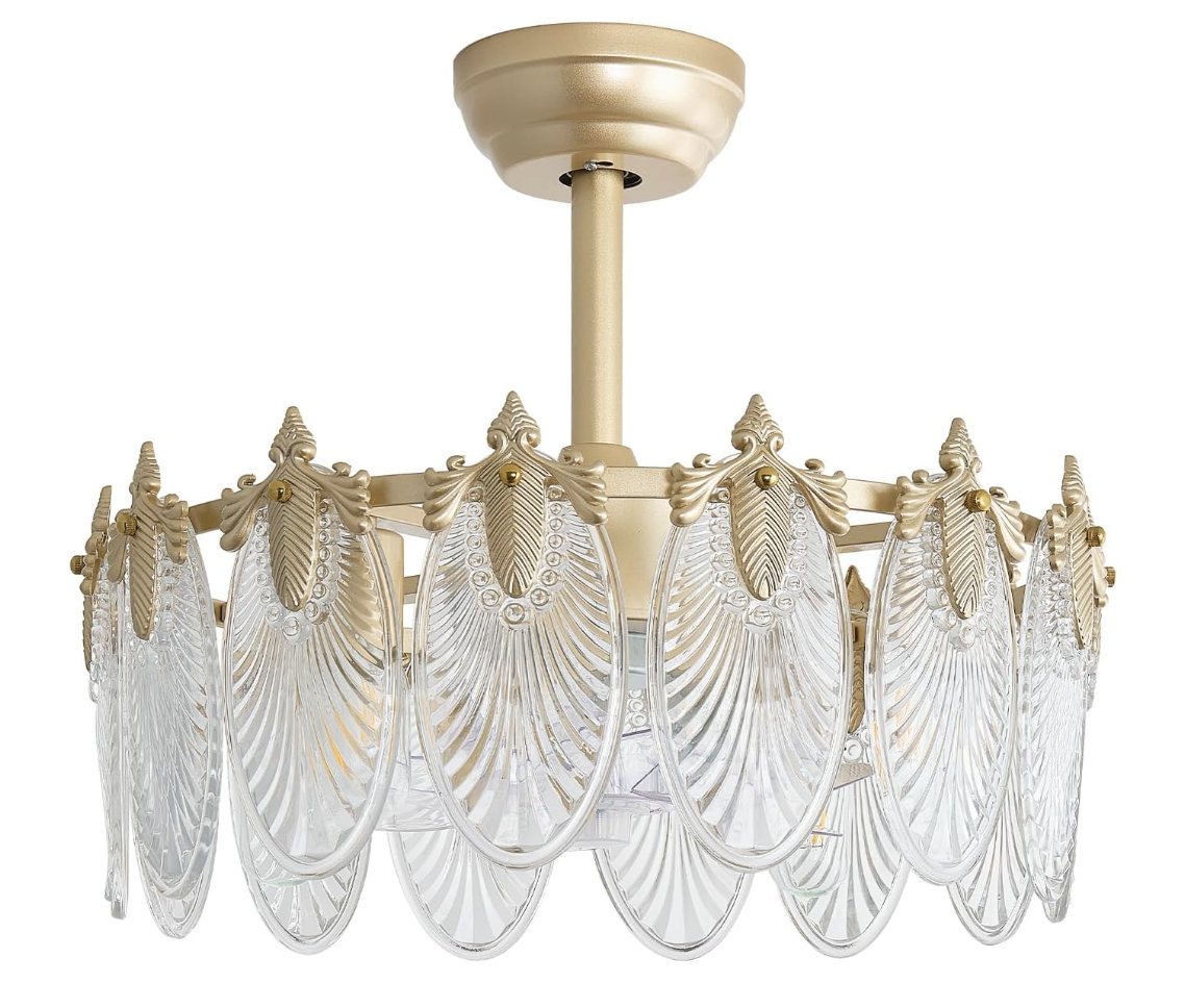 Art Deco Gold Crystal Fandelier