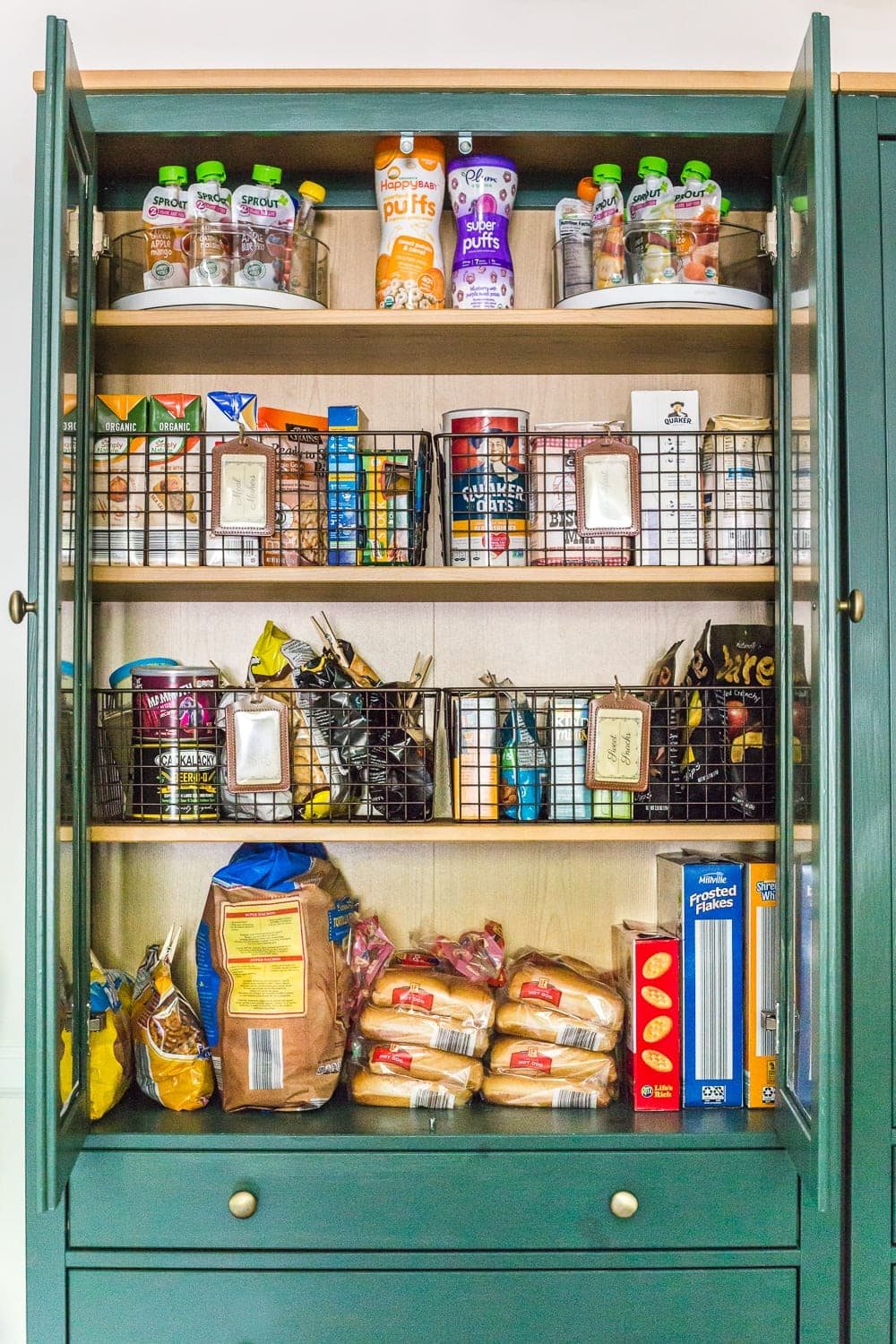 pantry organization in an IKEA cabinet hack