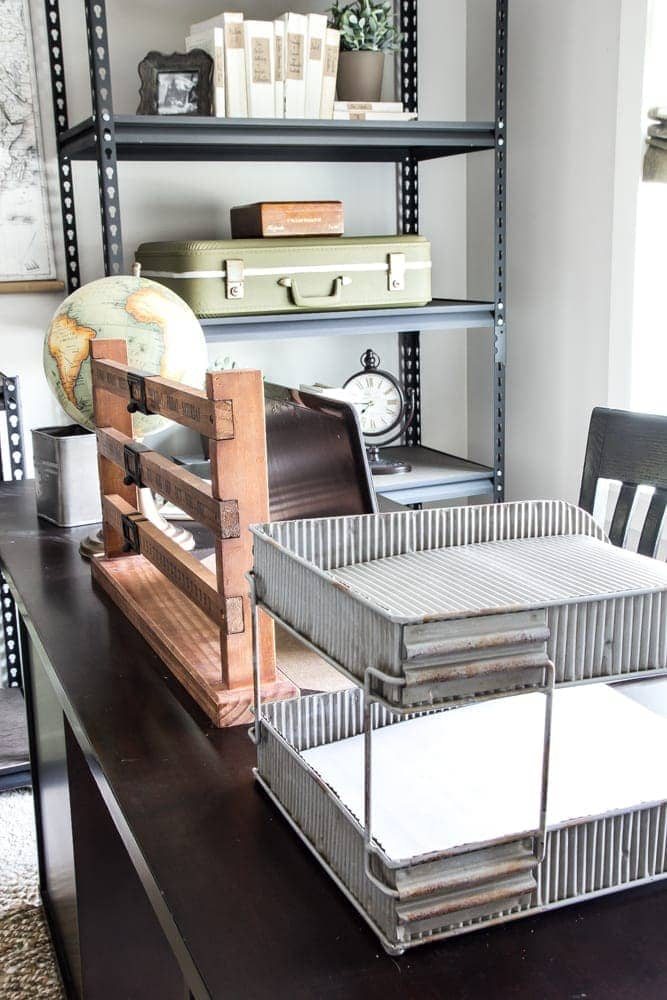 Industrial Military Office Reveal | unigumushane.com - An masculine office makeover using lots of DIYs and thrift finds. Awesome space for a veteran!