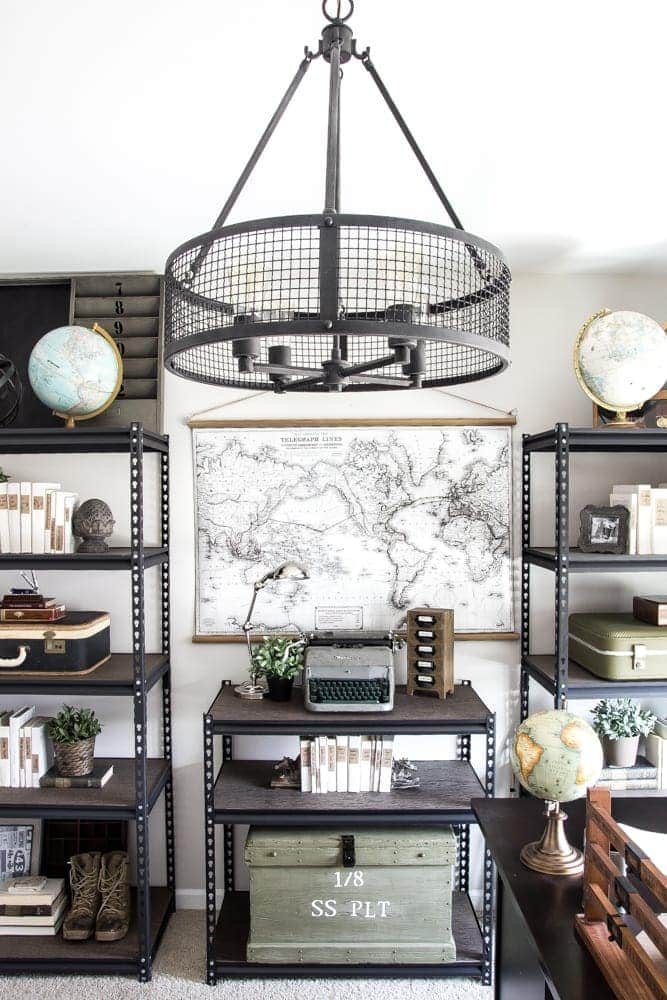 Industrial Military Office Reveal | unigumushane.com - An masculine office makeover using lots of DIYs and thrift finds. Awesome space for a veteran!