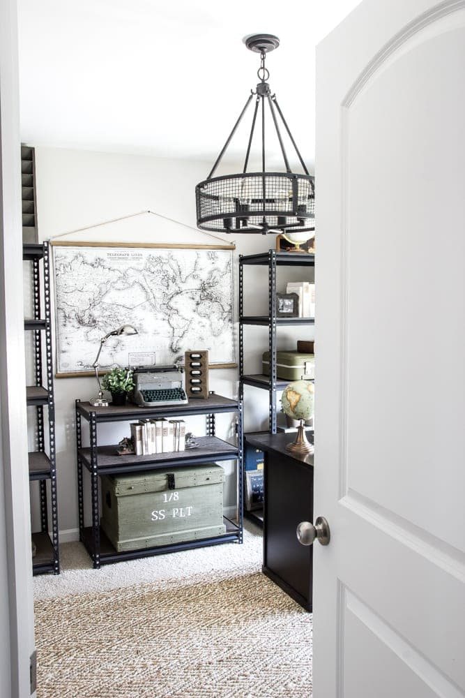 Industrial Military Office Reveal | unigumushane.com - An masculine office makeover using lots of DIYs and thrift finds. Awesome space for a veteran!