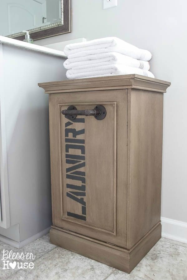 Industrial Style Laundry Hamper Makeover | Unigumushane