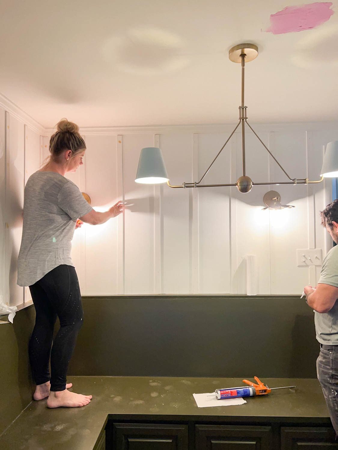 caulking and wood filling lattice strips