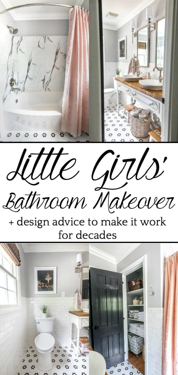 Little Girls Bathroom Makeover | A dated bathroom gets a classical, whimsical renovation with modern features well-suited for children.