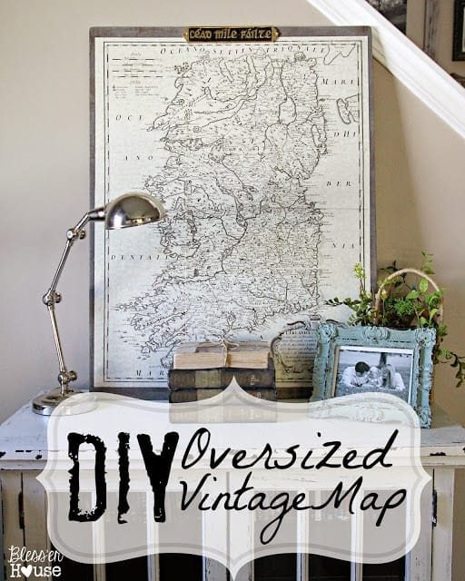 Unigumushane | DIY Oversized Vintage Irish Map Restoration Hardware KnockOff