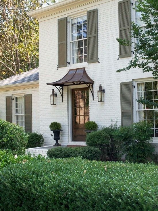 Limewash Brick Exterior Plans | unigumushane.com - A full exterior brick house makeover plan using real slaked limewash paint and trim color options for a classic European look.