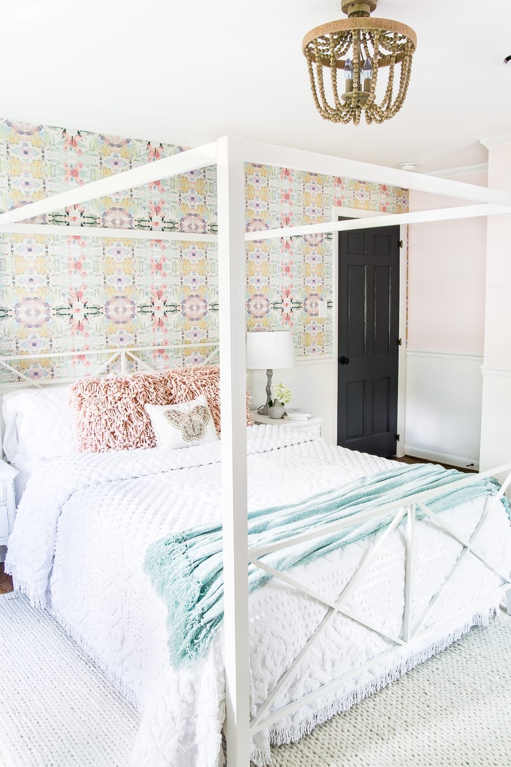 A little girl bedroom makeover with a butterfly theme full of thrifty makeovers, DIYable projects, and Anthropologie style knock-offs. #girlbedroom #littlegirlbedroom #girlroom #littlegirlroom #kidsspaces #kidsdecor #kidsroom #kidsdiy #bedroommakeover #kidsroommakeover #girlbedroommakeover