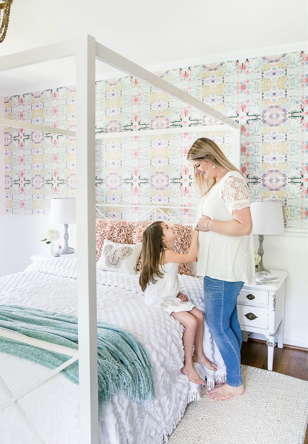 A little girl bedroom makeover with a butterfly theme full of thrifty makeovers, DIYable projects, and Anthropologie style knock-offs. #girlbedroom #littlegirlbedroom #girlroom #littlegirlroom #kidsspaces #kidsdecor #kidsroom #kidsdiy #bedroommakeover #kidsroommakeover #girlbedroommakeover