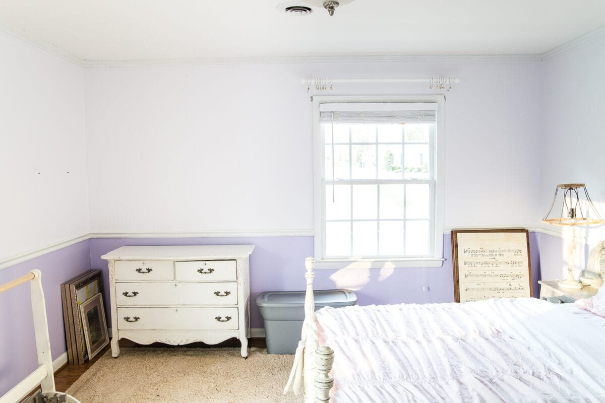 A little girl bedroom makeover with a butterfly theme full of thrifty makeovers, DIYable projects, and Anthropologie style knock-offs. #girlbedroom #littlegirlbedroom #girlroom #littlegirlroom #kidsspaces #kidsdecor #kidsroom #kidsdiy #bedroommakeover #kidsroommakeover #girlbedroommakeover