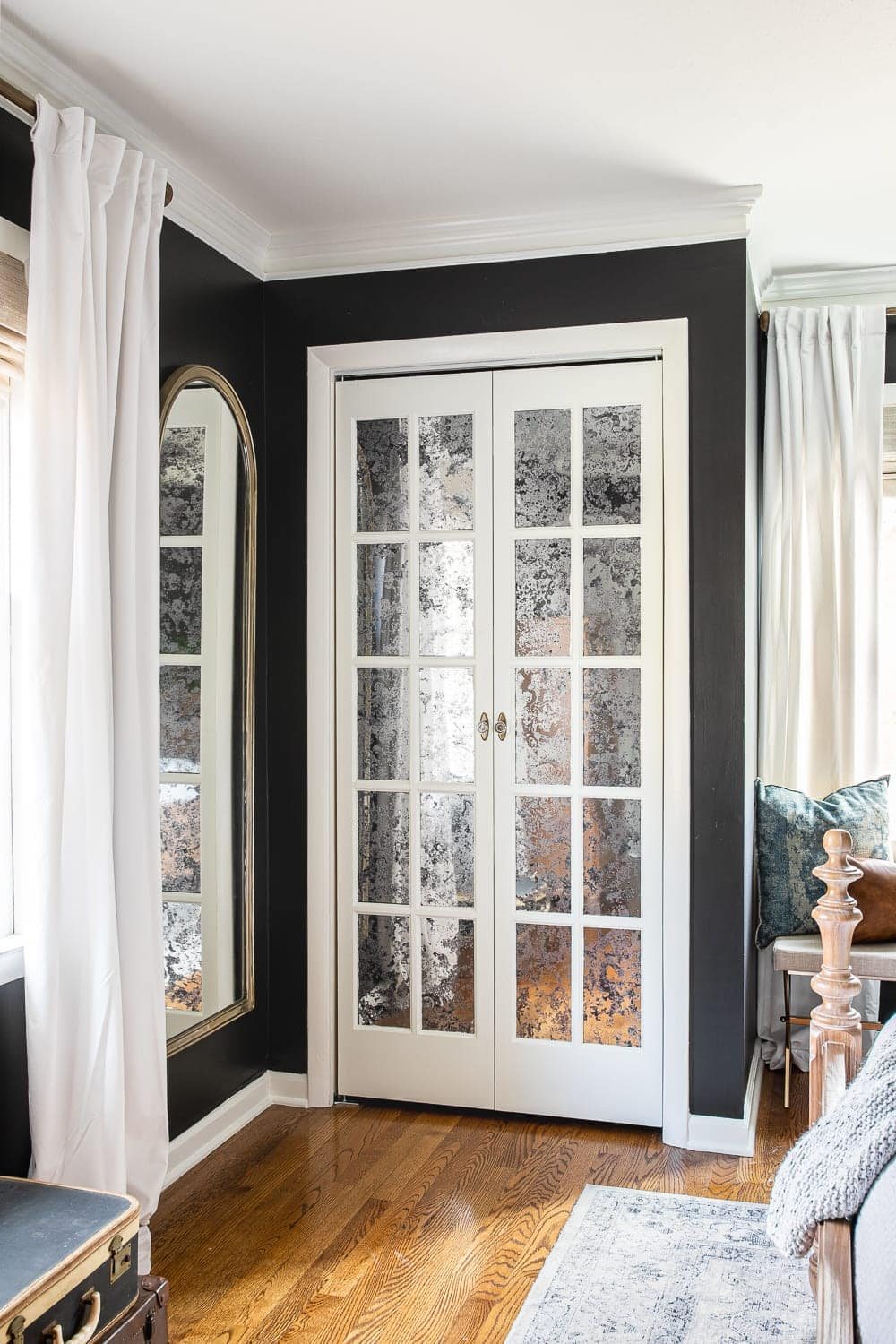 Mirrored French Closet Doors - French antique inspired bifold closet doors
