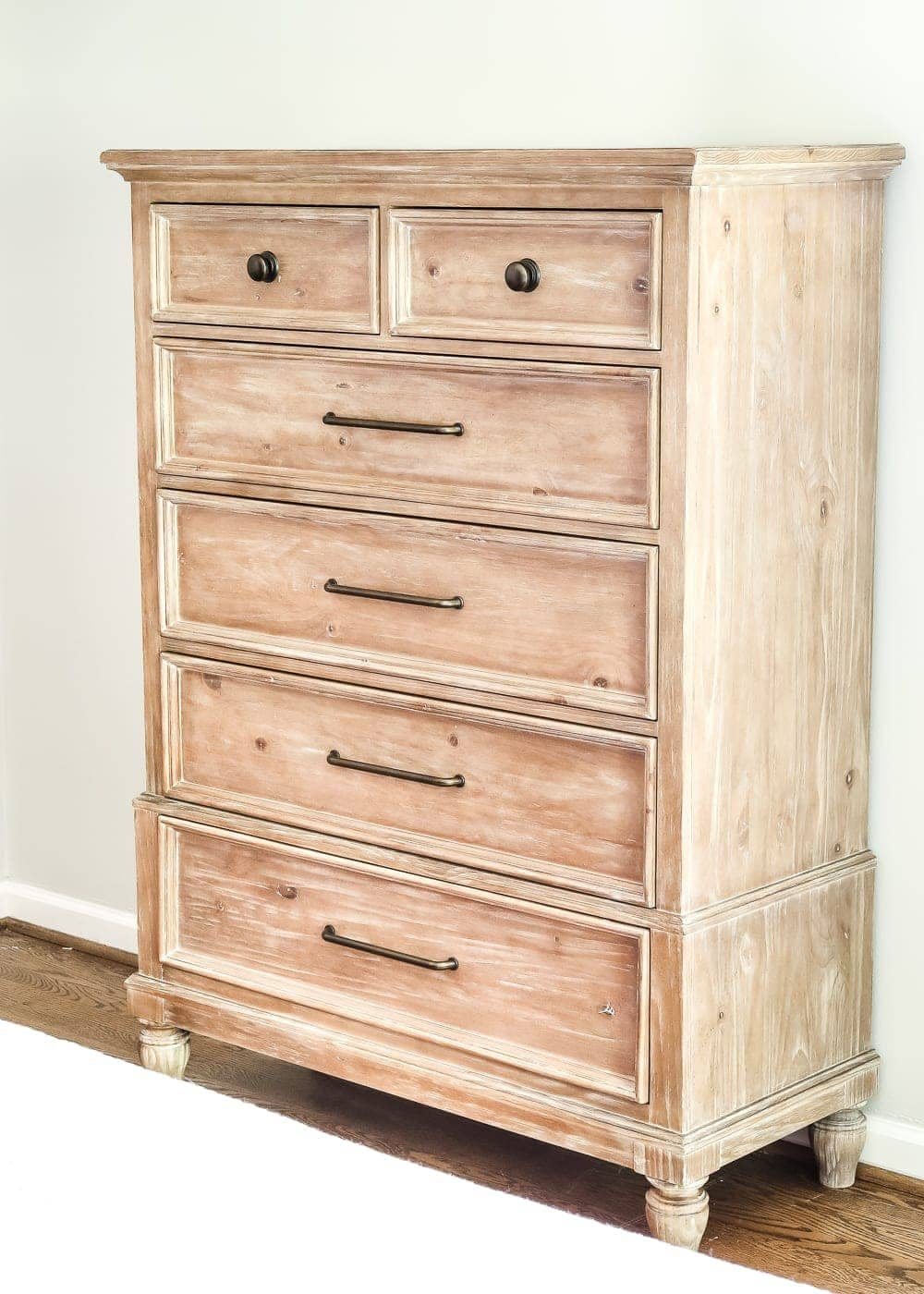 Master Bedroom Update: Pickled Pine Furniture | unigumushane.com - The beginnings of a master bedroom makeover with whitewashed pine furniture.