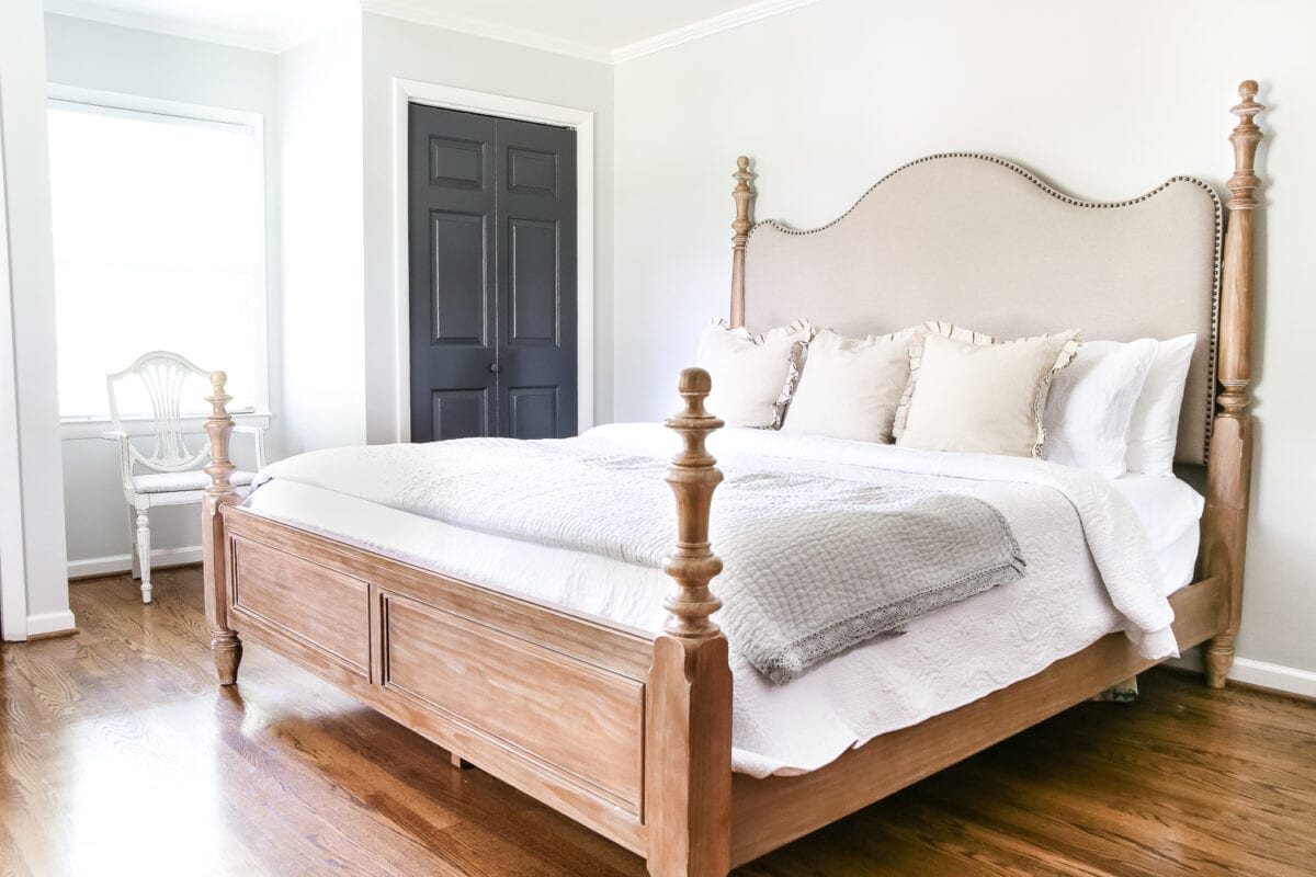 Master Bedroom Update: Pickled Pine Furniture | unigumushane.com - The beginnings of a master bedroom makeover with whitewashed pine furniture.