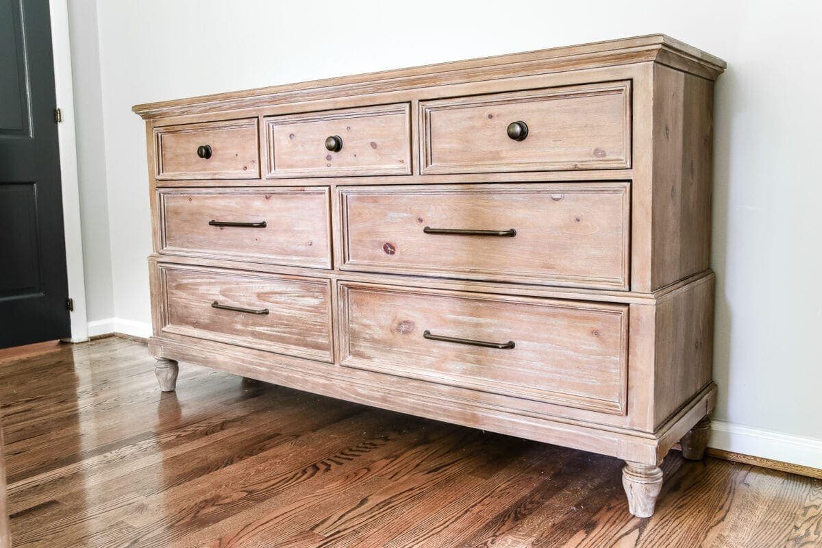 Master Bedroom Update: Pickled Pine Furniture | unigumushane.com - The beginnings of a master bedroom makeover with whitewashed pine furniture.