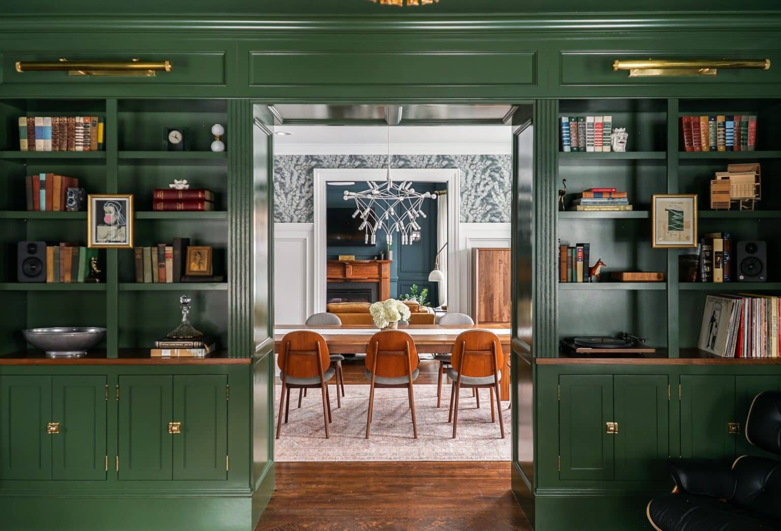 shelves on either side of doorway