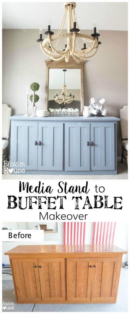 Media Stand to Buffet Table Makeover | Unigumushane